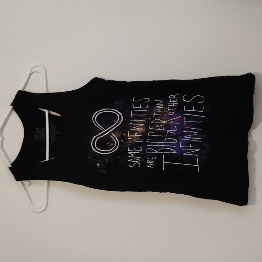 The Fault In Our Stars | black "infinities" galaxy racerback tank | Juniors S